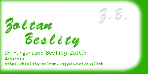 zoltan beslity business card