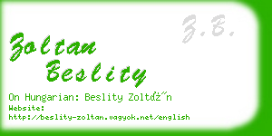 zoltan beslity business card